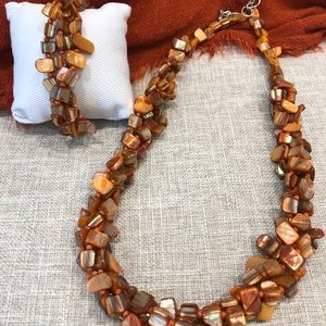 * 2 for $12.00 / Chipped Shell Necklace & Bracelet Set